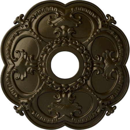 Ekena Millwork Rotherham Ceiling Medallion (Fits Canopies up to 3 1/2"), 18"OD x 3 1/2"ID x 1 1/2"P, Green Gold CM17ROGGS